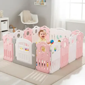 Corral bebe 12+2 Musical Rosado (153x153 o 190x116 cms.) Altura 70 cms.