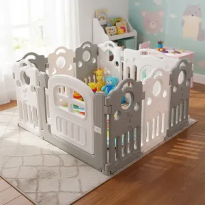 Corral bebe 8+2 Musical Gris (116x116 o 153x78 cms.) Altura 70 cms.
