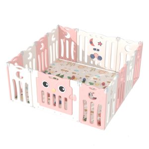 Corral bebe 12+2 Plegable Rosado 150x150 cms. Altura 64 cms.