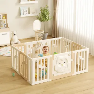 Corral bebe Búho Beige L 186x126 cms. Altura 63 cms. + Aro Basquet