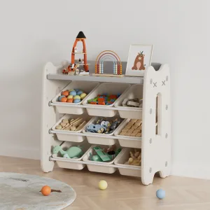 Mueble Organizador 9 bandejas Blanco con Gris